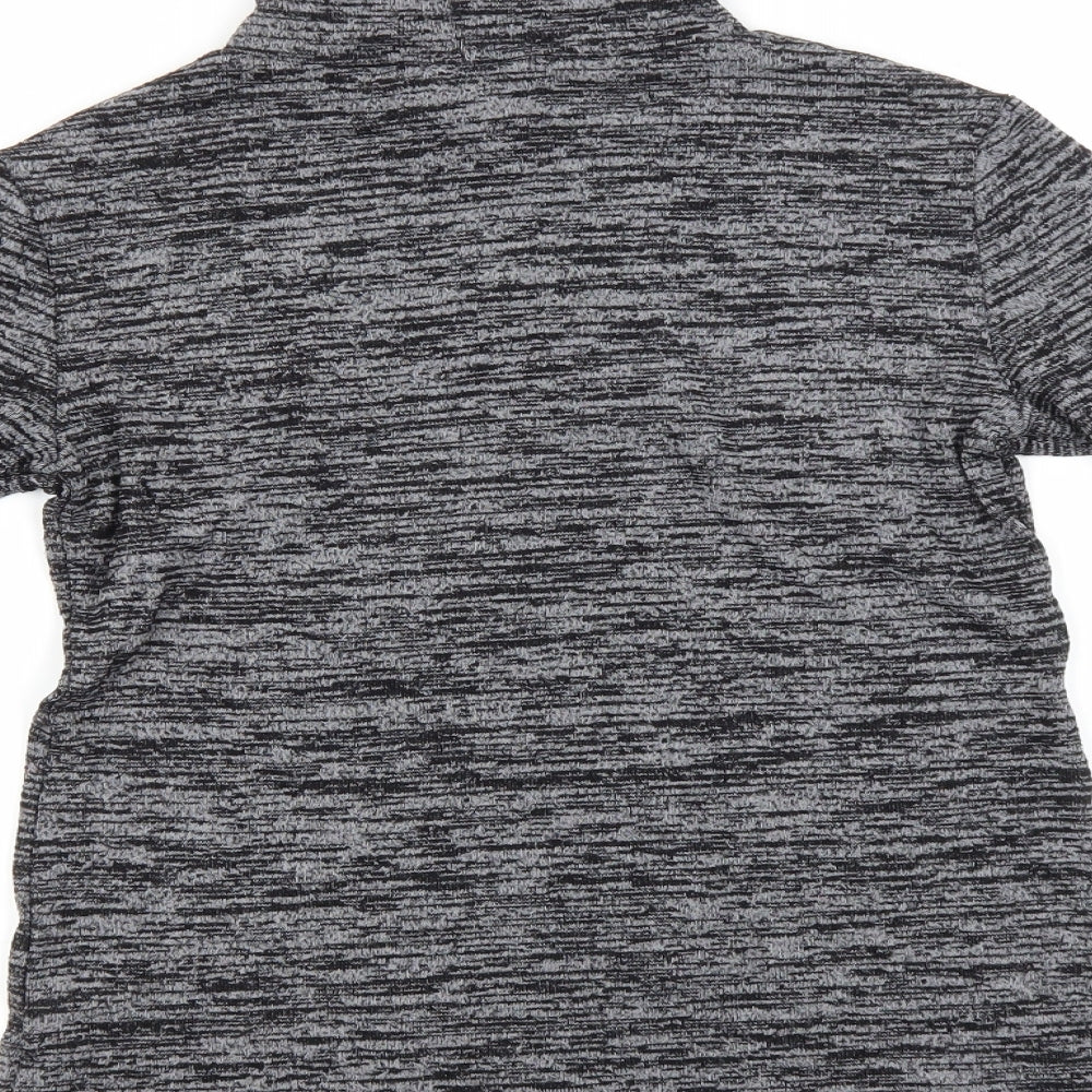 Lottie Womens Grey Roll Neck Striped Viscose Pullover Jumper Size 8