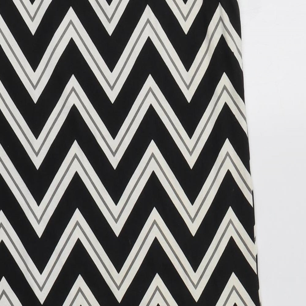 Peacocs Womens Black Geometric Cotton Tank Dress Size 16