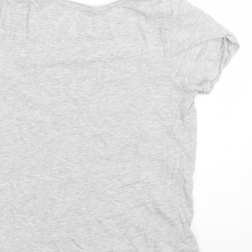Primark Girls Grey Cotton Basic T-Shirt Size 10-11 Years Round Neck