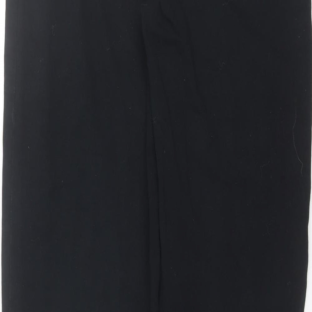 Marks & Spencer Womens Black Cotton Trousers Size 10 L29 in Regular