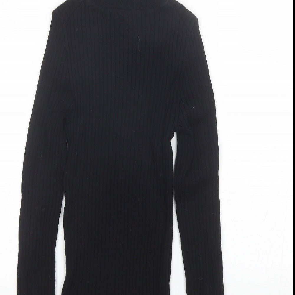 Primark Womens Black Roll Neck Viscose Pullover Jumper Size 2XS