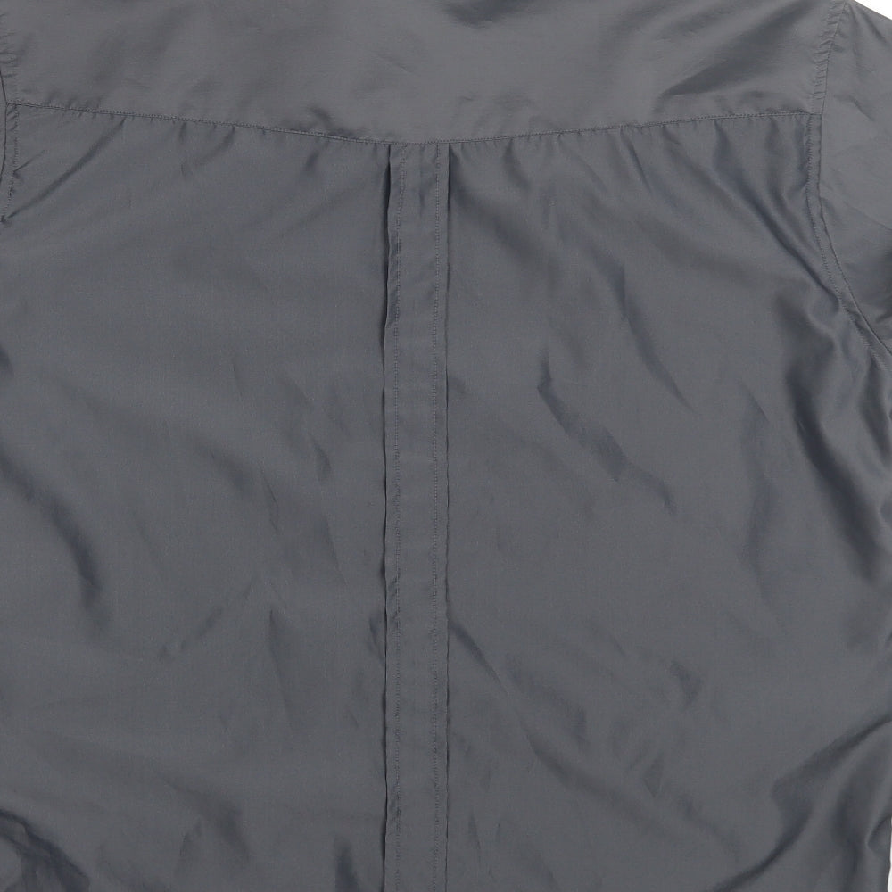 Whispering Smith Mens Grey Polyester Button-Up Size XL Collared