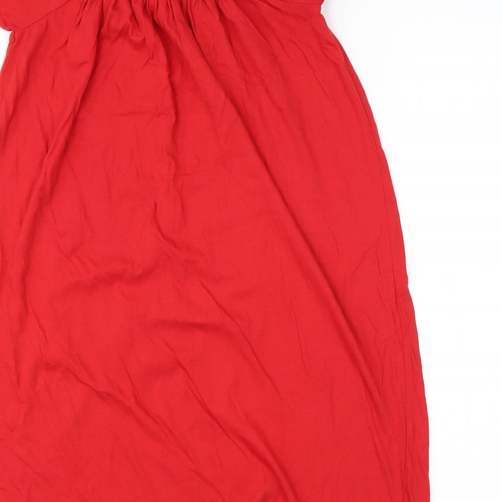New Look Womens Red Modal Shift Size S Square Neck