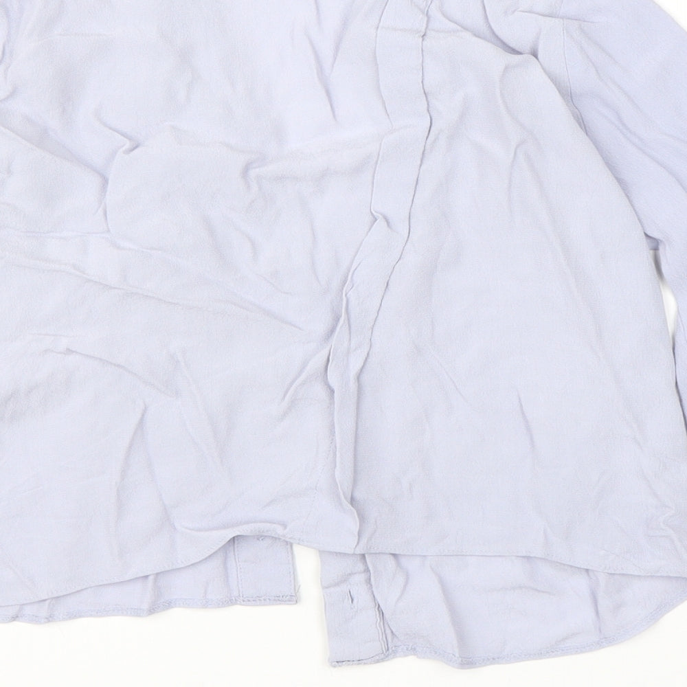 Topshop Womens Purple Viscose Basic Button-Up Size 6 V-Neck