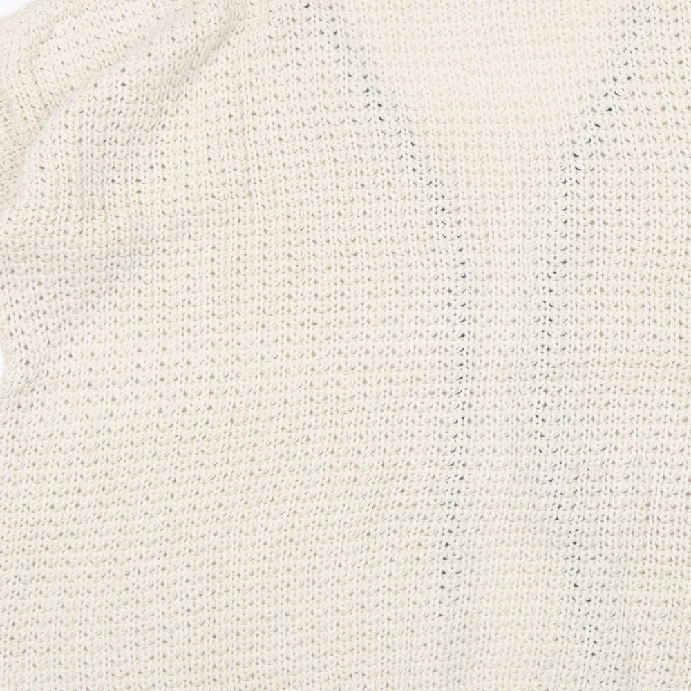 Venca Womens Beige V-Neck Acrylic Cardigan Jumper Size 18