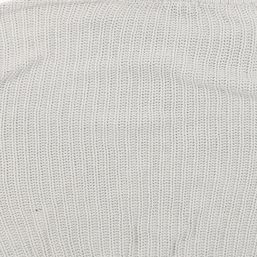 H&M Womens Grey Round Neck Cotton Pullover Jumper Size M