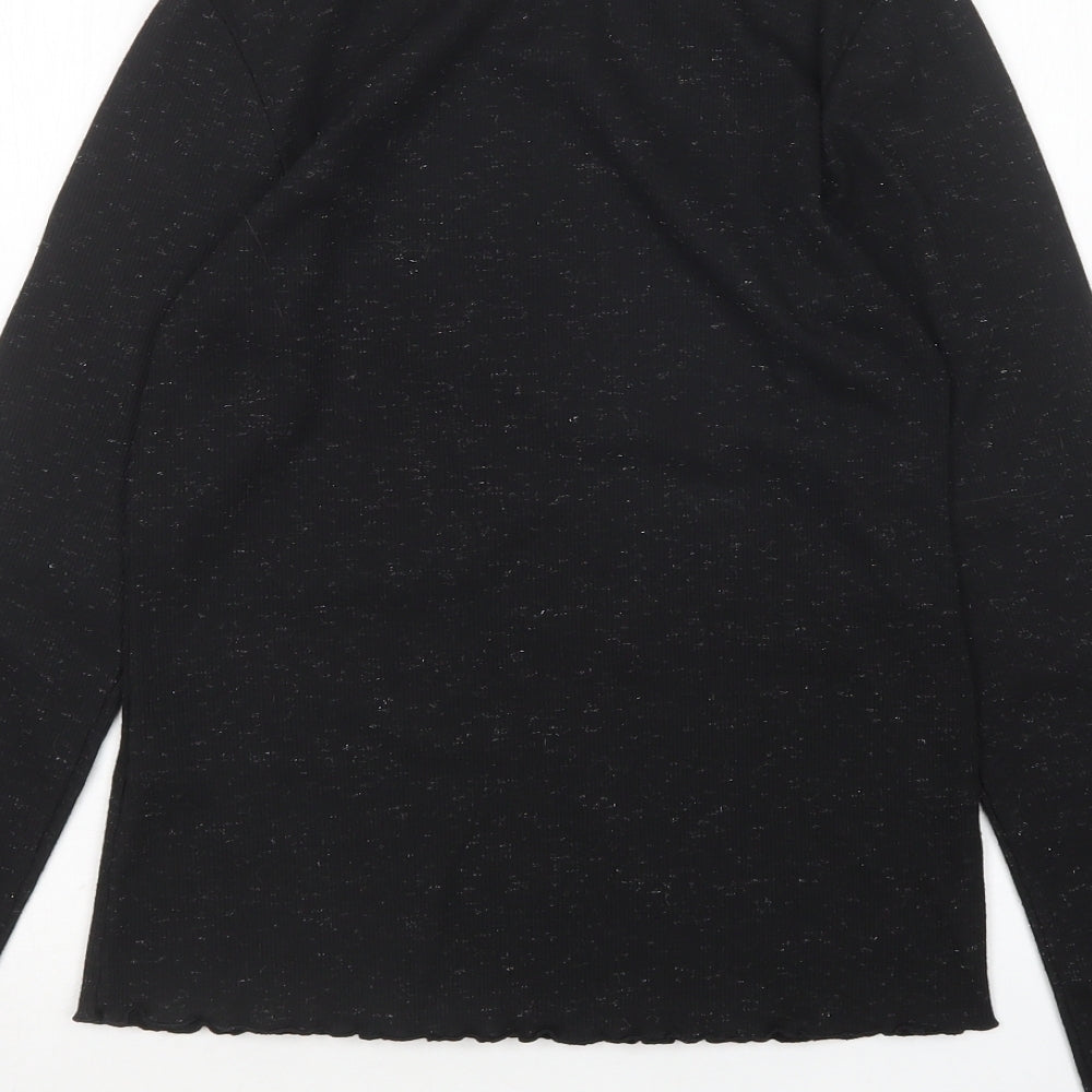 Primark Womens Black Polyester Basic T-Shirt Size S Round Neck