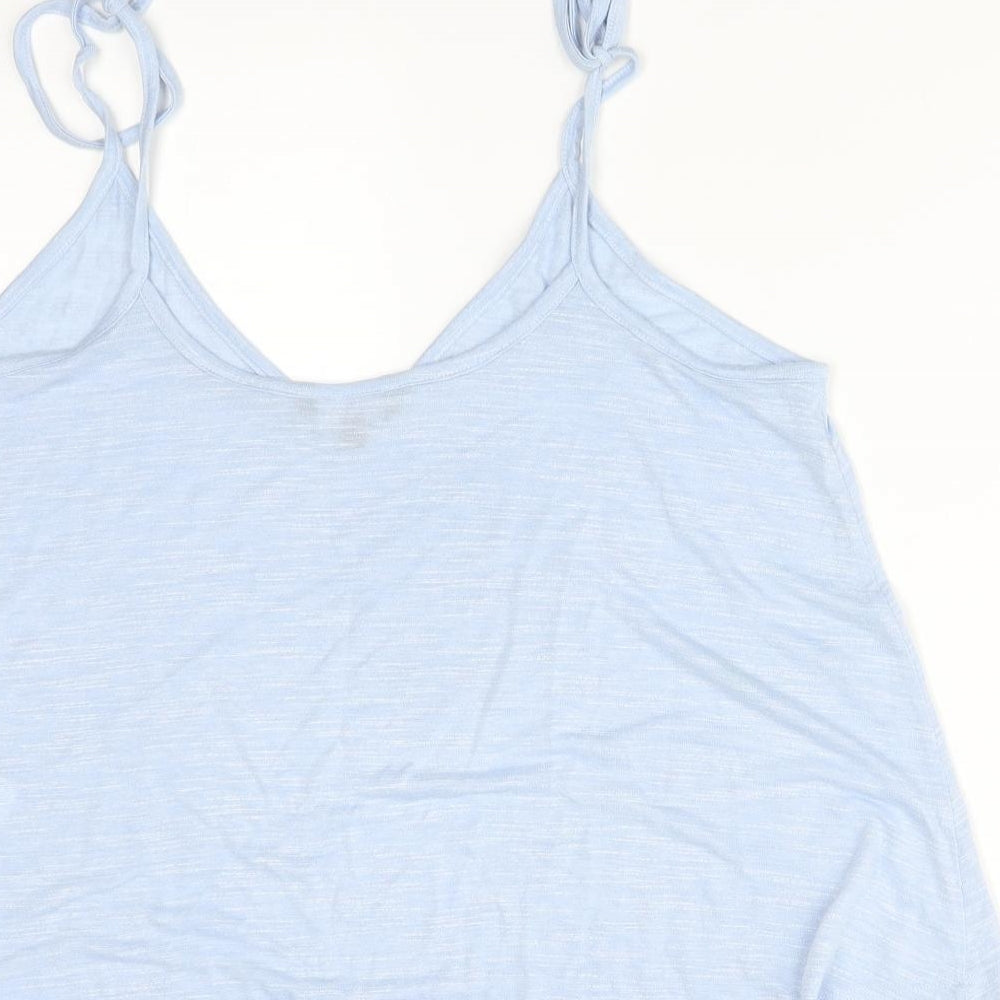 New Look Womens Blue Polyester Camisole T-Shirt Size 12 V-Neck
