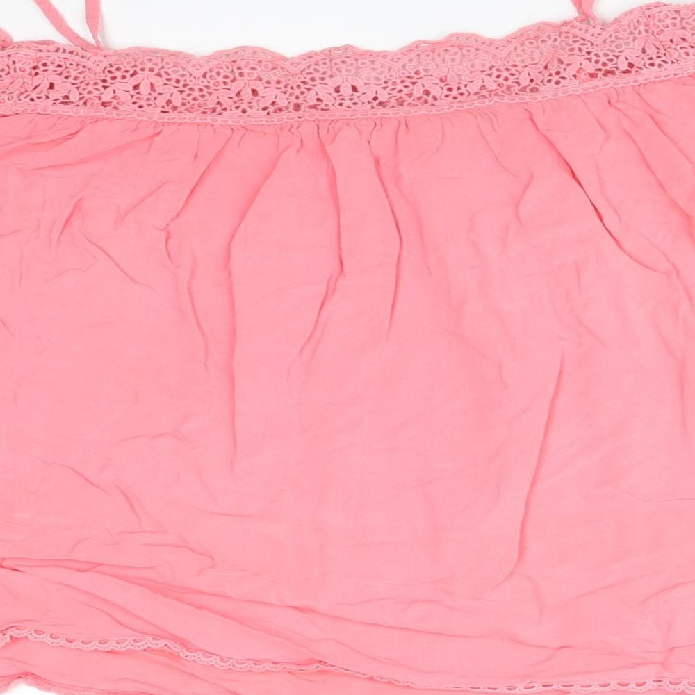 New Look Womens Pink Viscose Basic T-Shirt Size 12