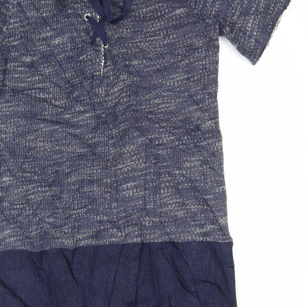 ASOS Womens Blue Cotton Basic T-Shirt Size 8 Round Neck