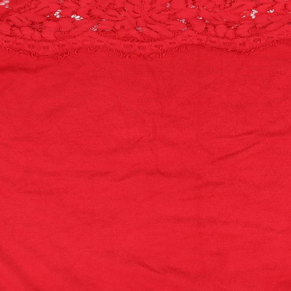 Bonmarché Womens Red Viscose Pullover Hoodie Size M