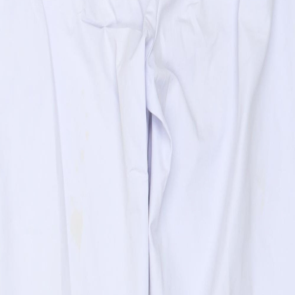 Marks and Spencer Womens Blue Cotton Trousers Size 8 L25 in Regular