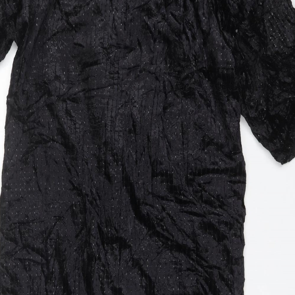 MNG Womens Black V-Neck Polyester Cardigan Jumper One Size