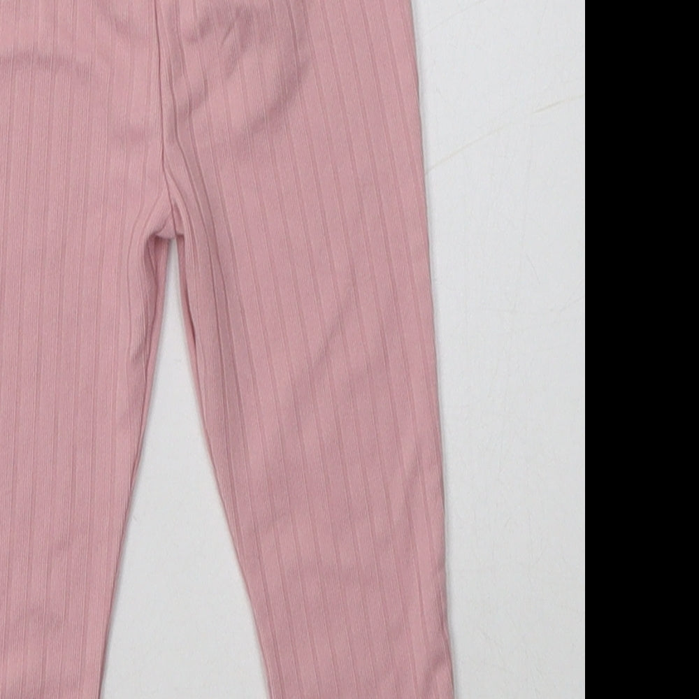 Primark Baby Pink Polyester Jogger Leggings Size 6-9 Months