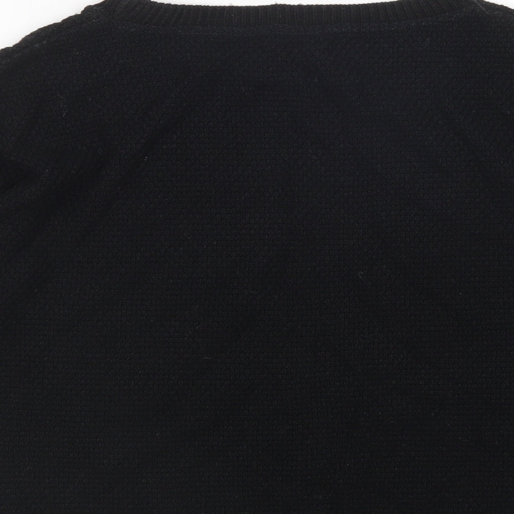 Preworn Womens Black Round Neck Acrylic Pullover Jumper Size S