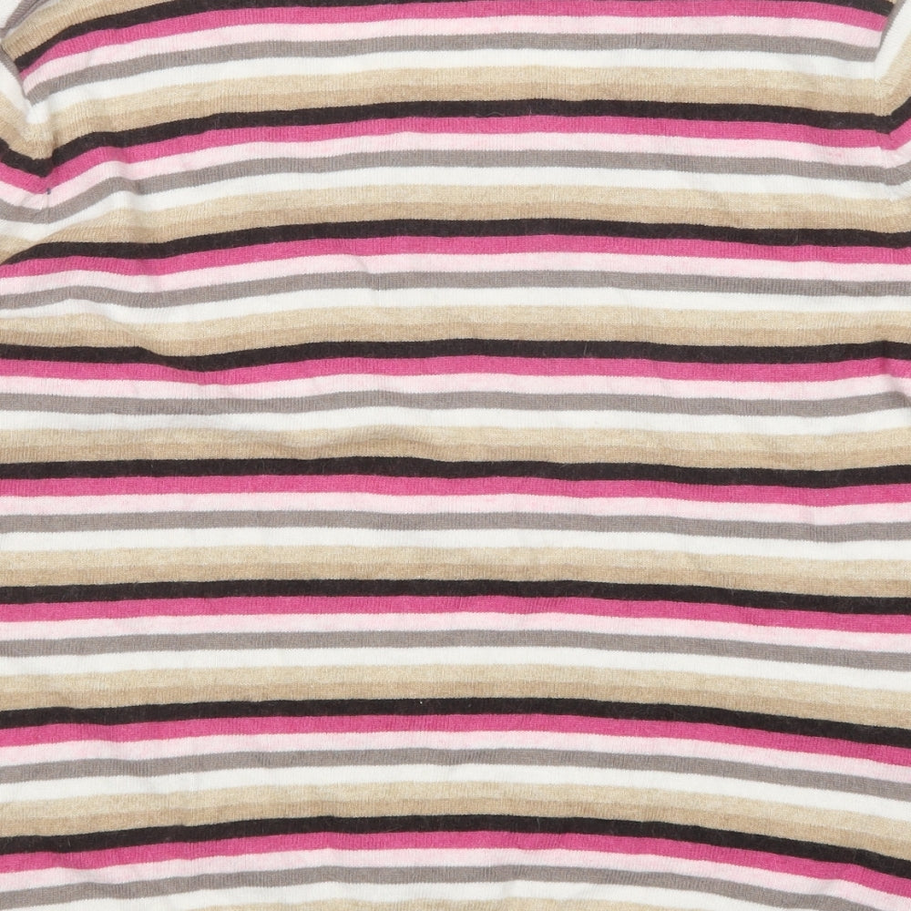 Country Casuals Womens Multicoloured Square Neck Striped Cotton Pullover Jumper Size XL