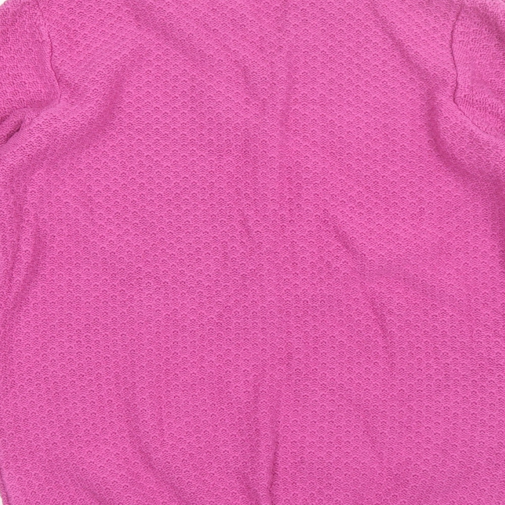 Isle Womens Pink Round Neck Cotton Pullover Jumper Size S