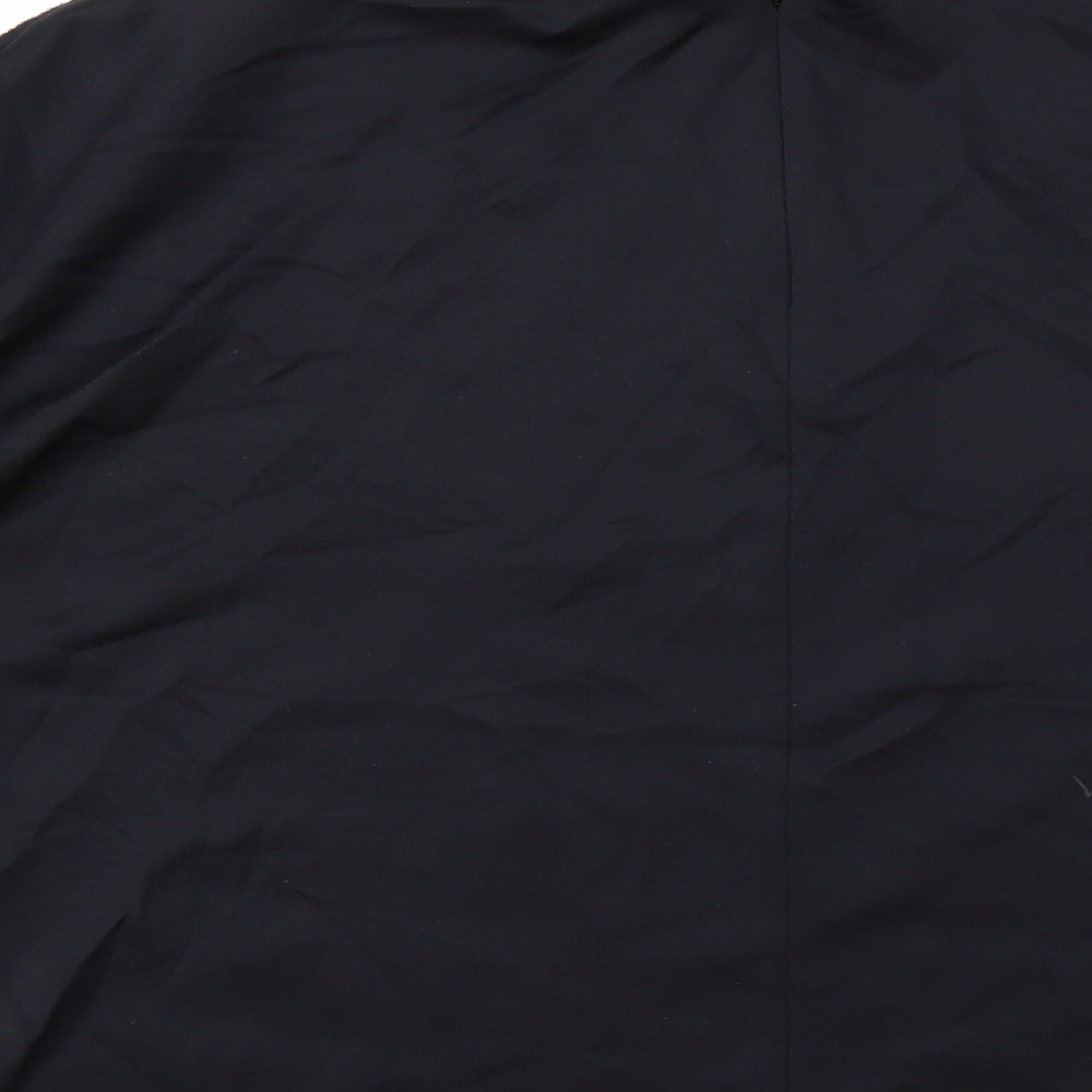 Hauber Womens Black Round Neck Viscose Pullover Jumper Size 12
