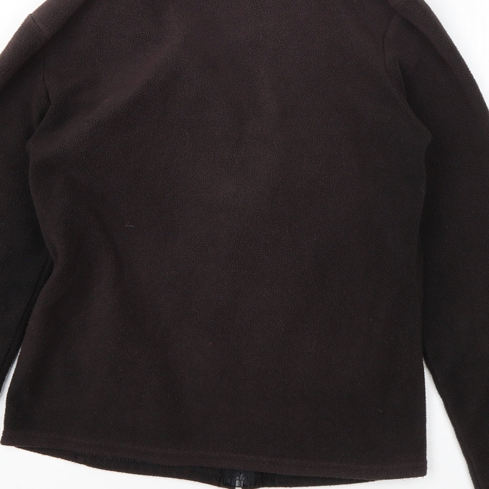 Marks & Spencer Womens Black High Neck Polyester Full Zip Jumper Size 8