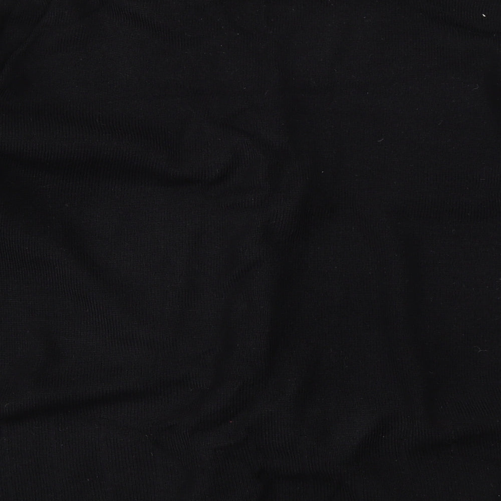 Bonmarché Womens Black Round Neck Acrylic Cape Jumper Size XL