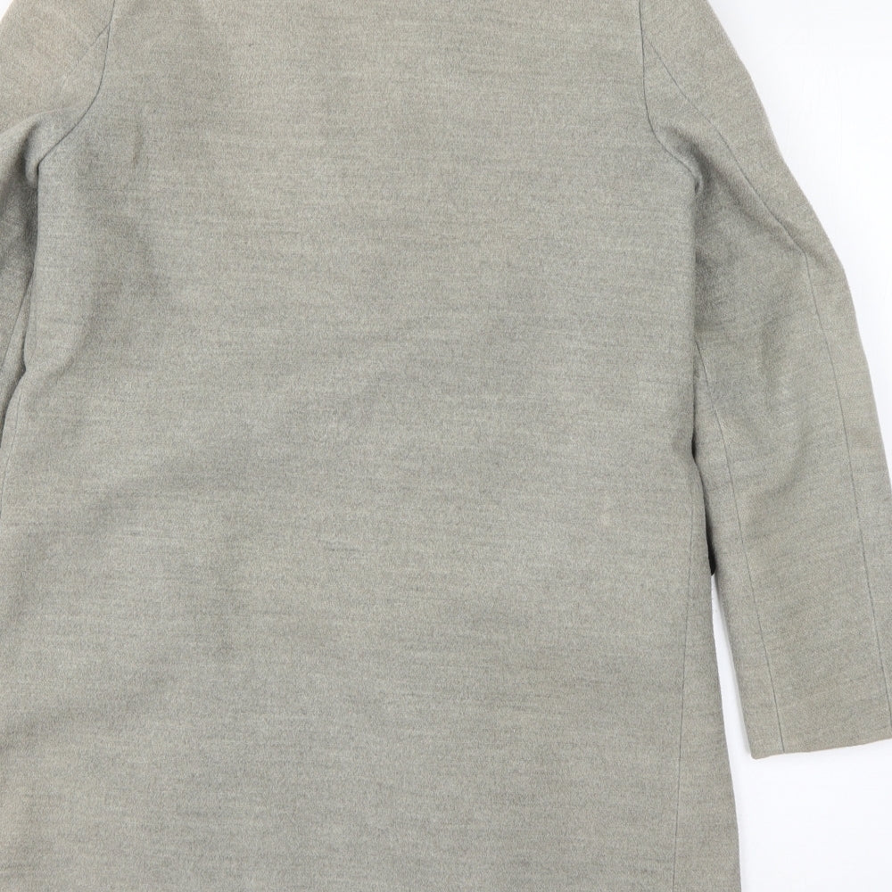 Topshop Womens Grey Overcoat Coat Size 6 Snap