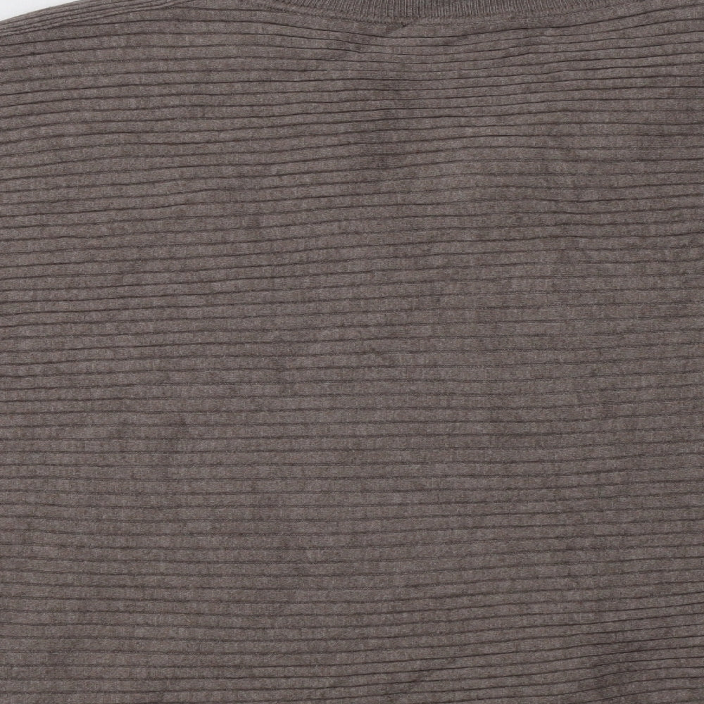 F&F Womens Grey V-Neck Viscose Pullover Jumper Size 12