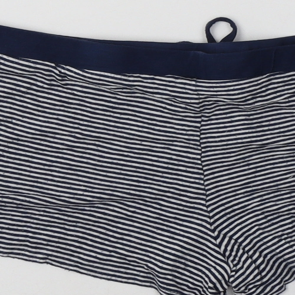 Primark Womens Blue Striped Viscose Pyjama Pants Size 10 - Lace Detail
