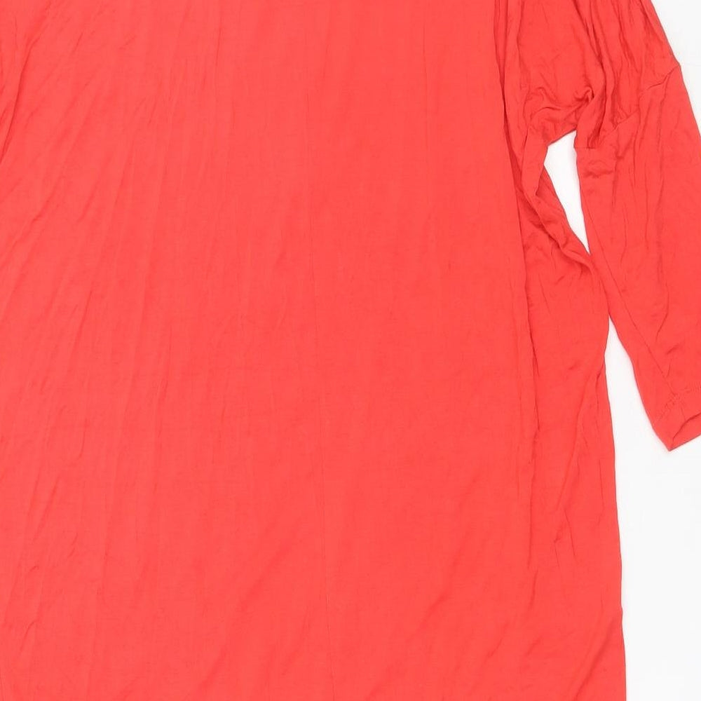 Vera Moda Womens Red Viscose Shift Size M Round Neck