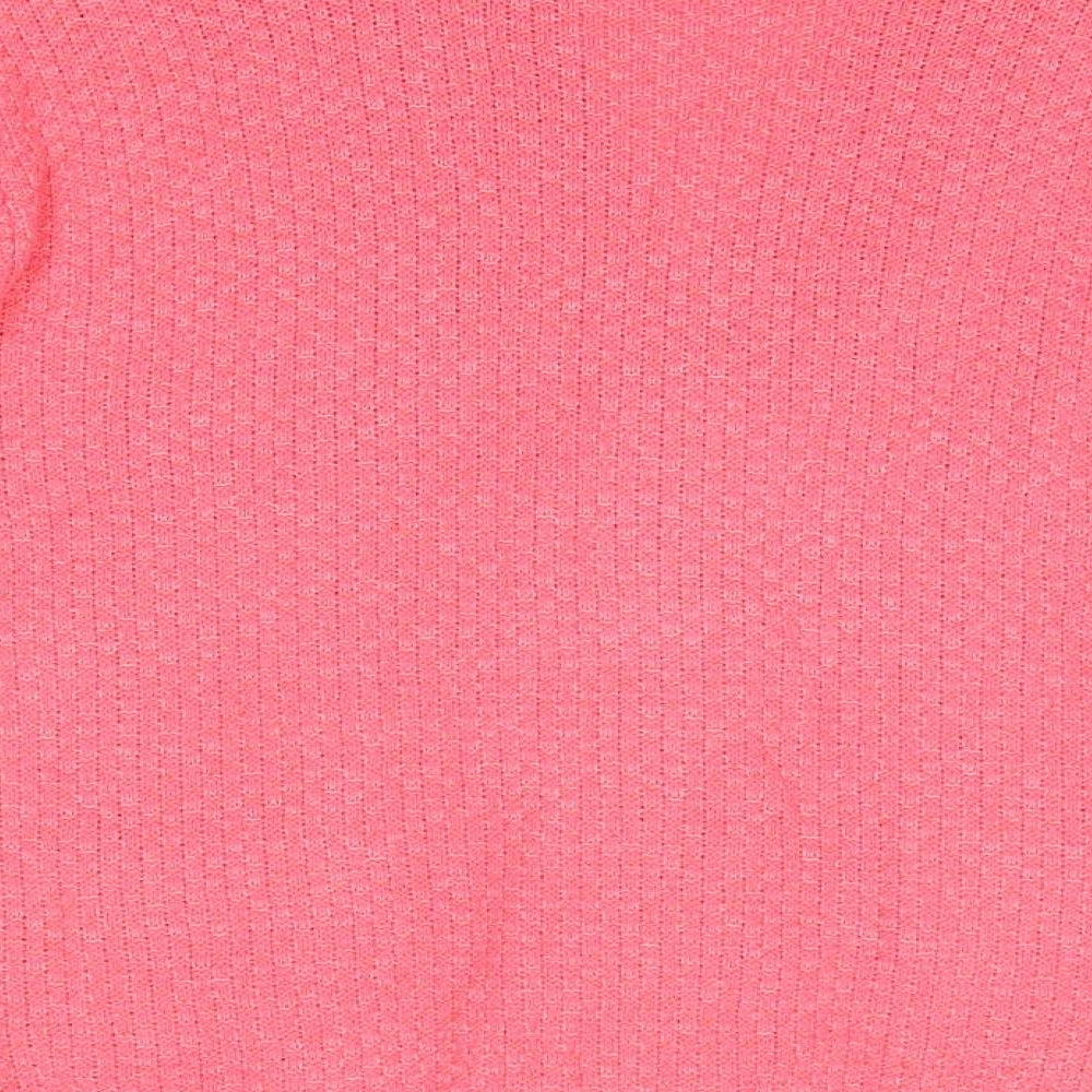 Fashion Alert Womens Pink V-Neck Acrylic Cardigan Jumper Size L