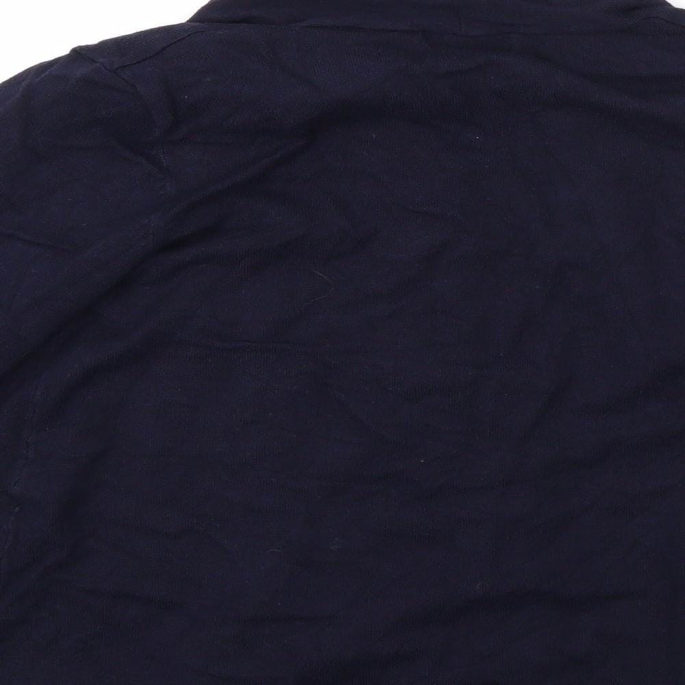 Papaya Womens Blue Round Neck Viscose Cardigan Jumper Size 14