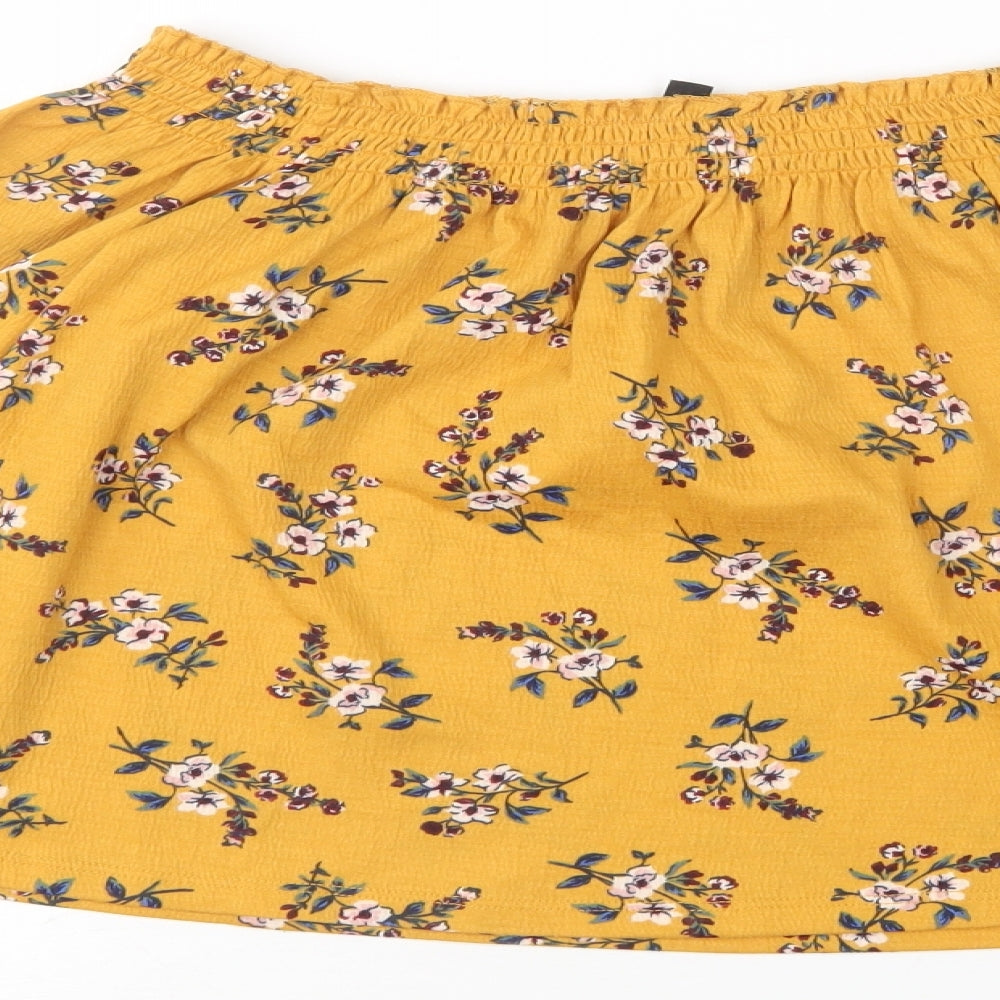 H&M Womens Multicoloured Floral Polyester Basic Blouse Size S Boat Neck