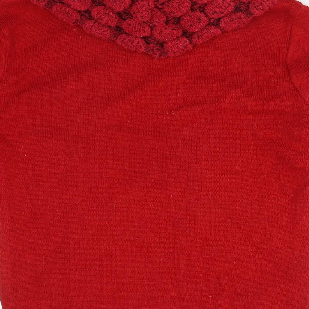 PURE&NATURAL Womens Red Roll Neck Acrylic Pullover Jumper Size M