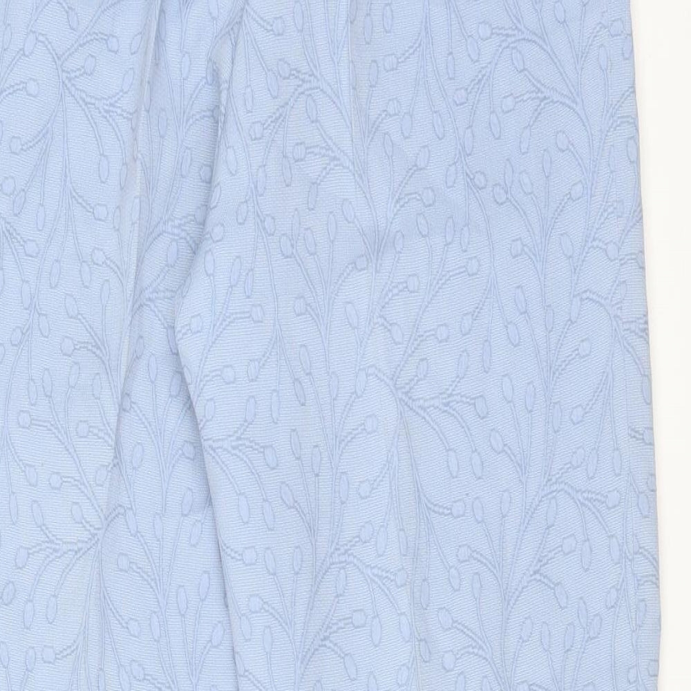 Grace Womens Blue Floral Acetate Trousers Size 10 L28 in Regular