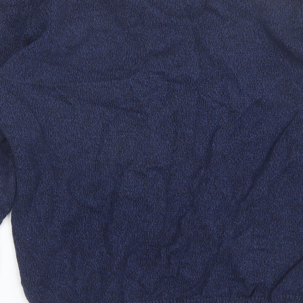 Cedarwood State Mens Blue V-Neck Cotton Pullover Jumper Size M