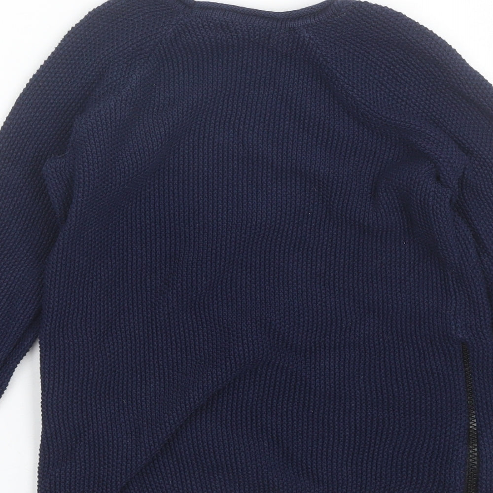 Primark Boys Blue Round Neck Cotton Pullover Jumper Size 7-8 Years