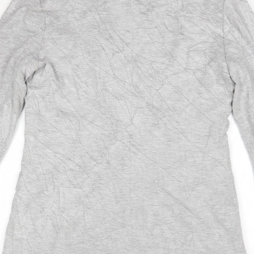 Oasis Womens Grey V-Neck Viscose Cardigan Jumper Size 6