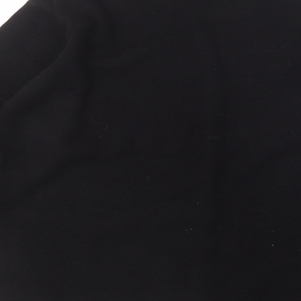 Akal Womens Black Round Neck Floral Acrylic Pullover Jumper Size S