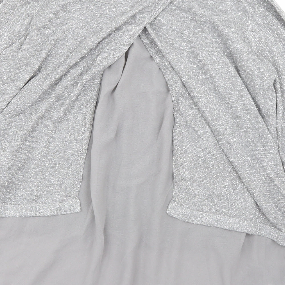 Wallis Womens Grey Round Neck Viscose Pullover Jumper Size 14