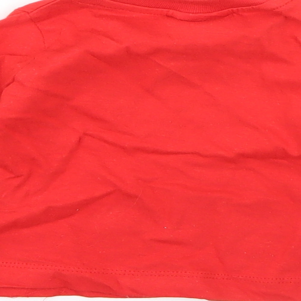 Preworn Baby Red Cotton Pyjama Top Size 6-9 Months - christmas