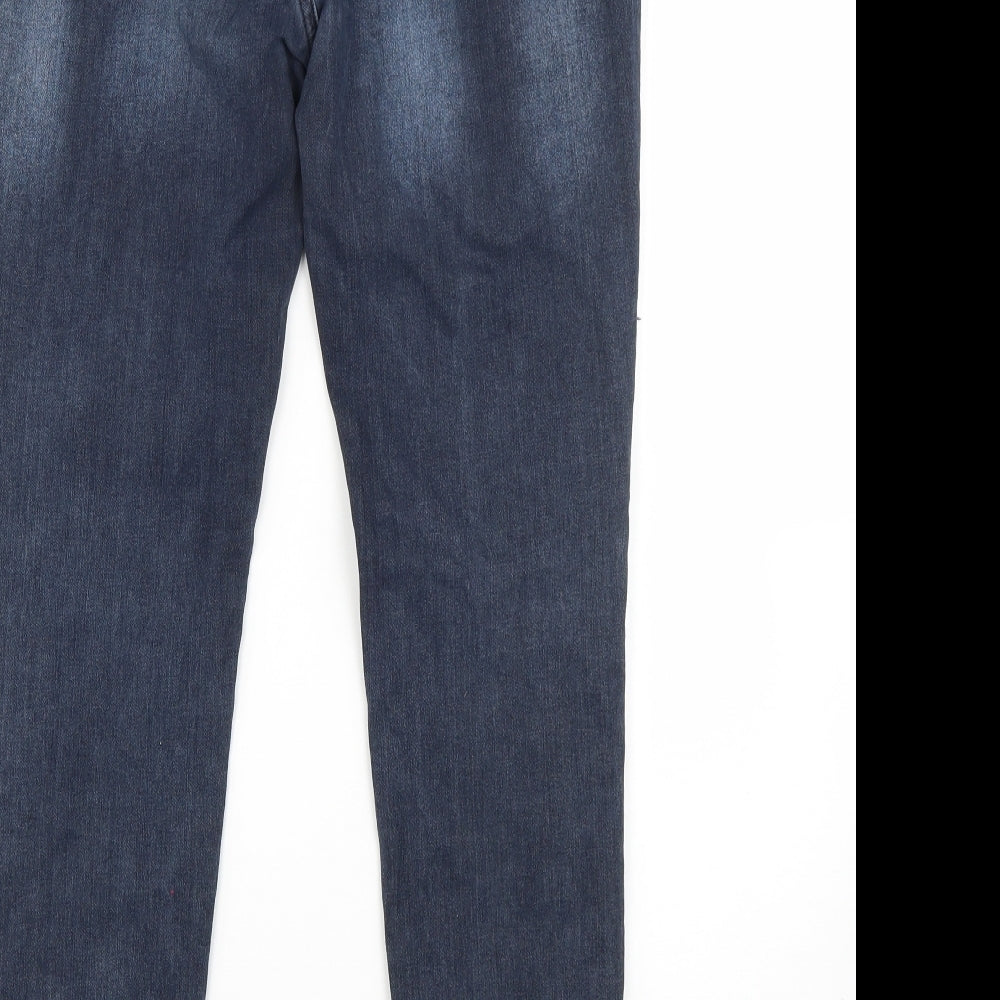 Very Womens Blue Cotton Skinny Jeans Size 18 L28 in Regular