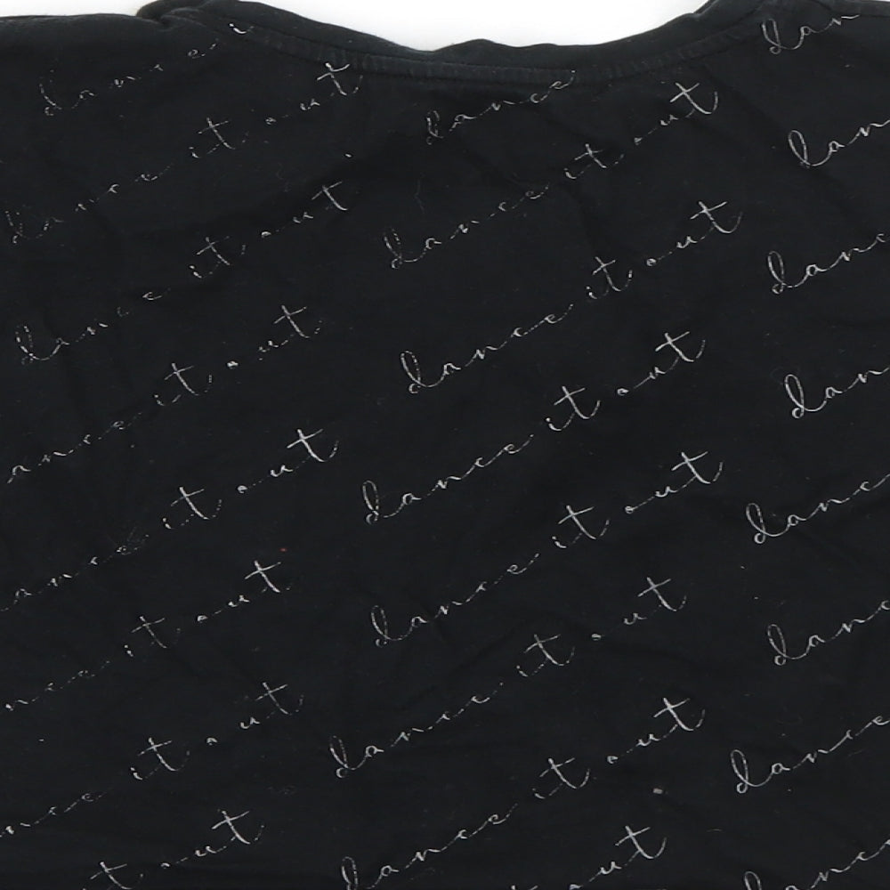 George Boys Black Cotton Basic T-Shirt Size 9-10 Years Round Neck