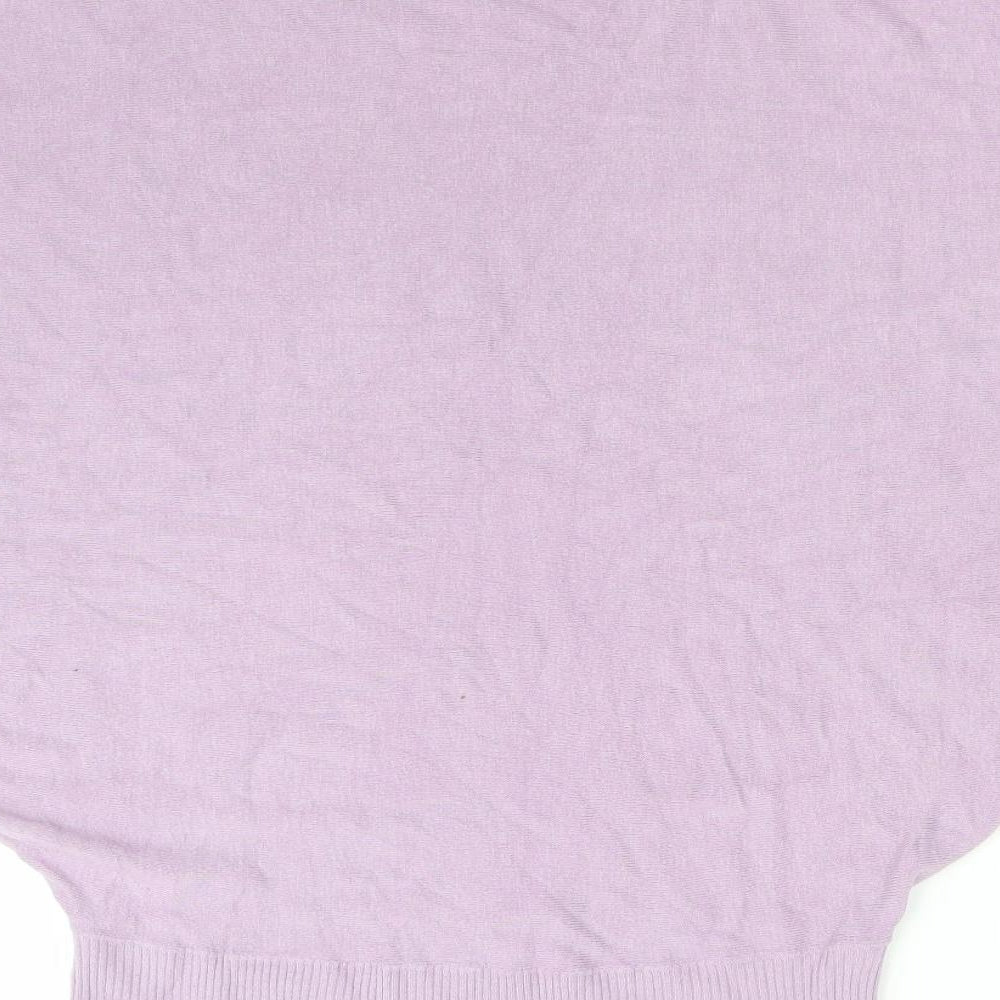 Amisu Womens Purple Basic T-Shirt Size S Round Neck