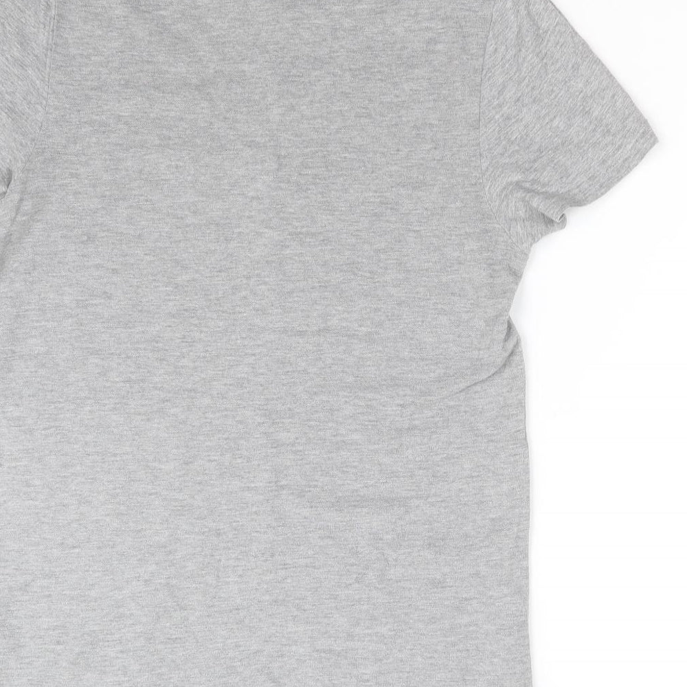 New Look Mens Grey Cotton Polo Size S Collared
