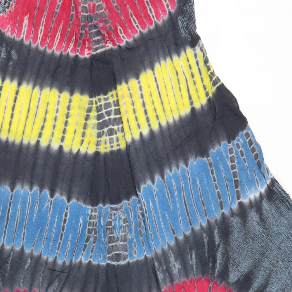 Coline Womens Multicoloured Geometric A-Line Round Neck