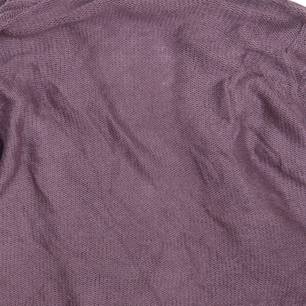 Being Casual Womens Purple Collared Acrylic Cardigan Jumper Size 20