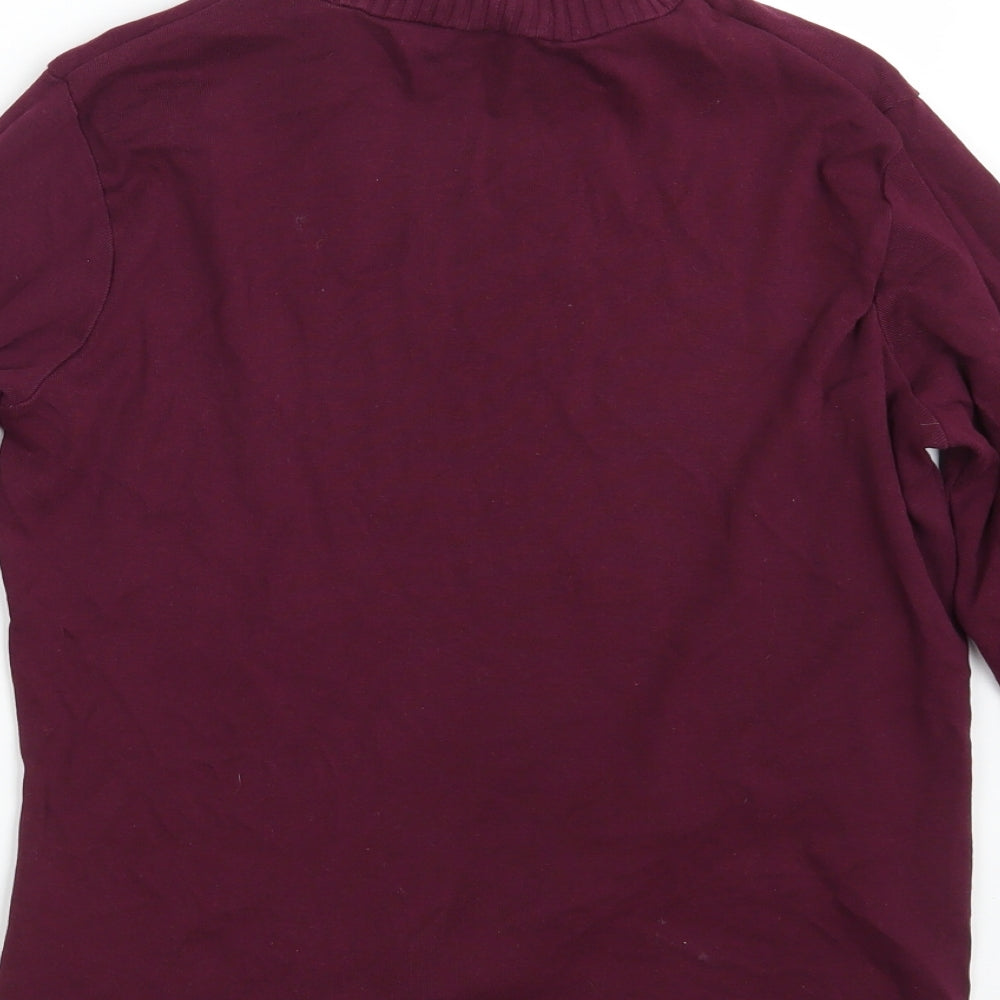 M & Co. Womens Purple 100% Cotton Pullover Sweatshirt Size XL