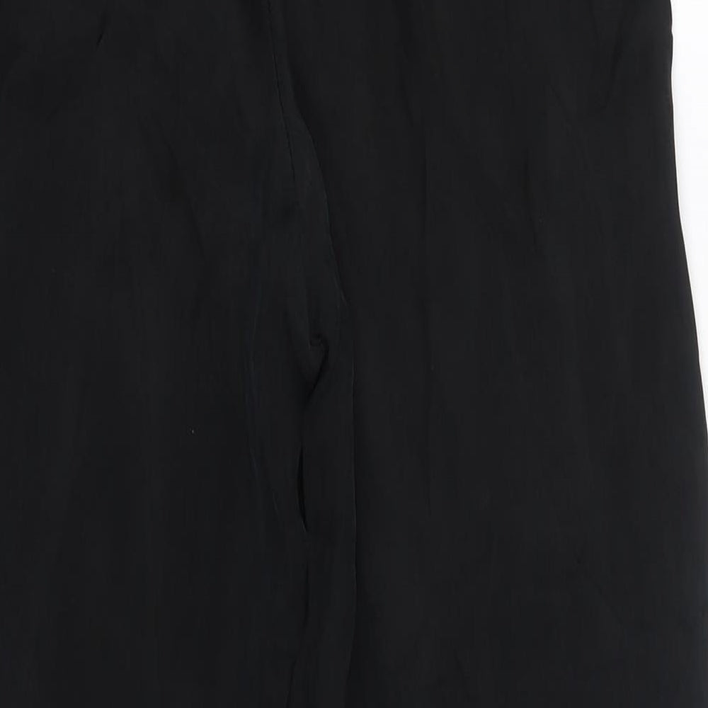 H&M Womens Black Cupro Trousers Size 4 L26 in Regular