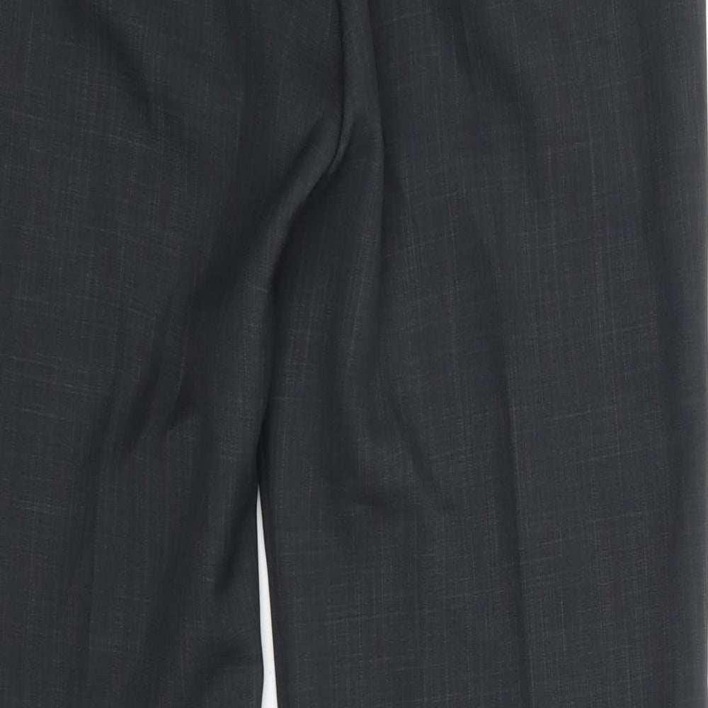 Marks & Spencer Womens Grey Polyester Dress Pants Trousers Size 12 L27 in Regular - Short