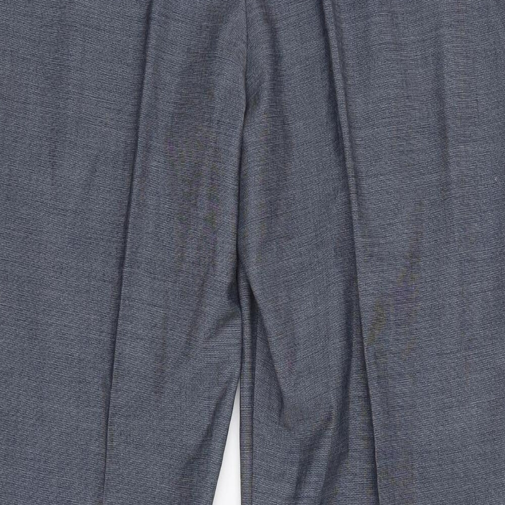 Marks & Spencer Womens Blue Polyester Dress Pants Trousers Size 16 L27 in Regular - Short