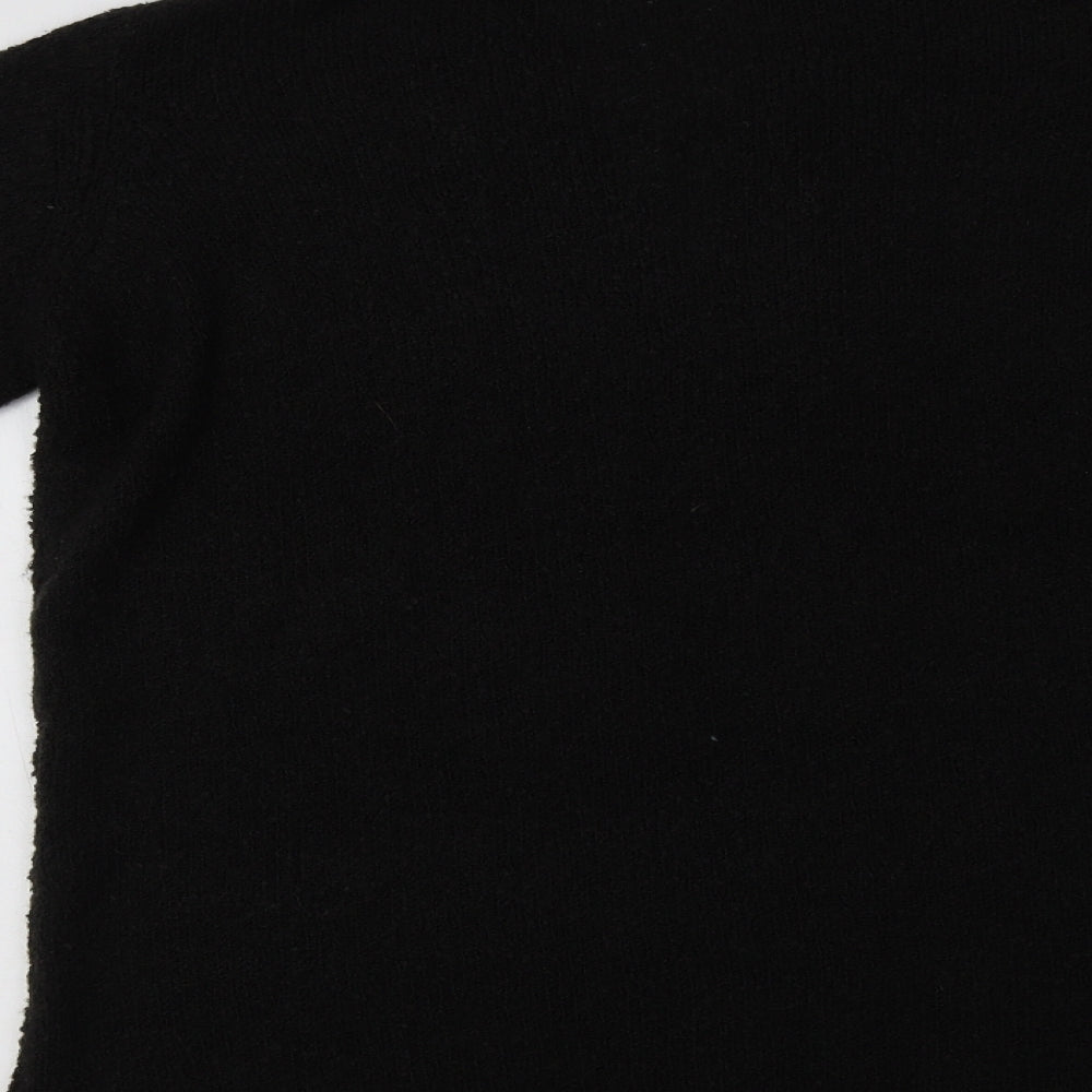 HEMA Womens Black V-Neck Acrylic Cardigan Jumper Size M